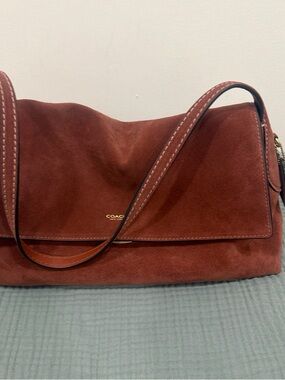 Chelsea 36 Coach Suede Shoulder Bag in Rust